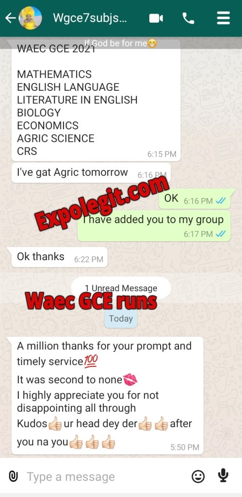 Waec gce runs