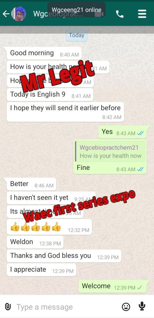 Waec first series expo